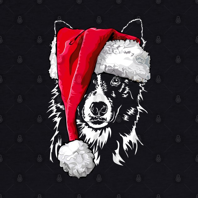 Funny Border Collie Santa Christmas dog mom by wilsigns